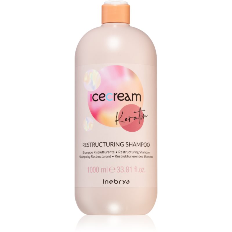 Inebrya Ice Cream Keratin, restrukturyzujący szampon do włosów z keratyną, 1000ml