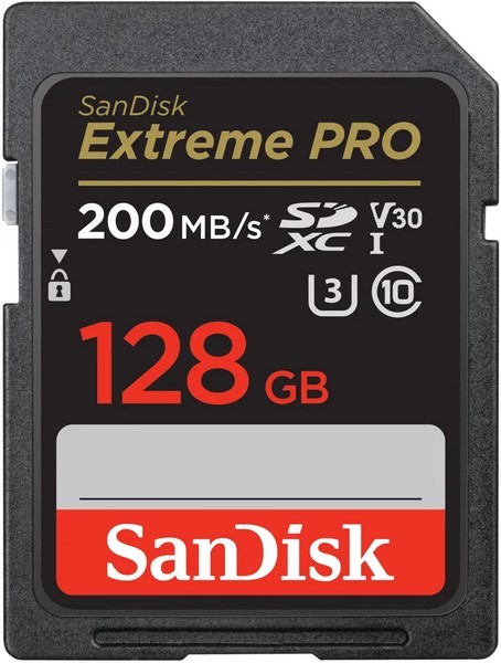 SanDisk SDXC 128GB Extreme Pro 200/90 MB/s V30 UHS-I U3