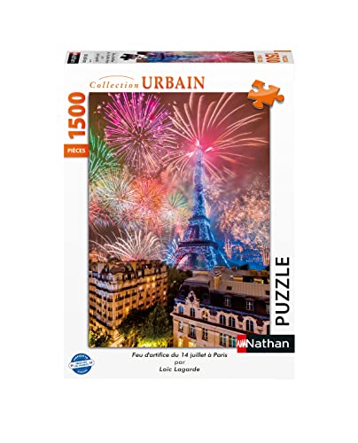 Nathan- Puzzle 1500 sztuk-fajerwerki od 14 lipca w Paryżu Dorosłym, 4005556873661