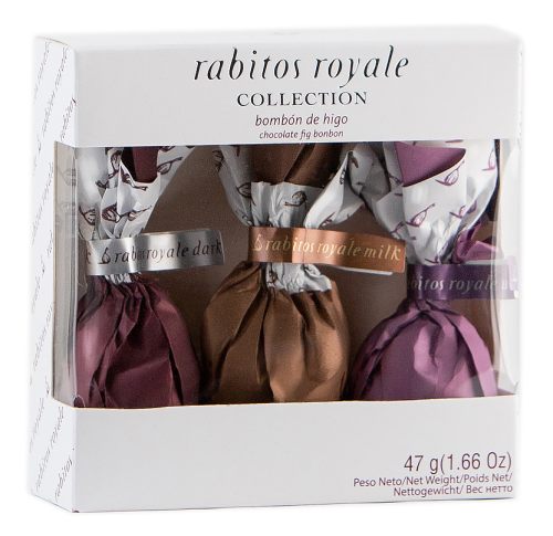 Minibombonierka Rabitos Royale Collection – Figi z czekoladą 47 g