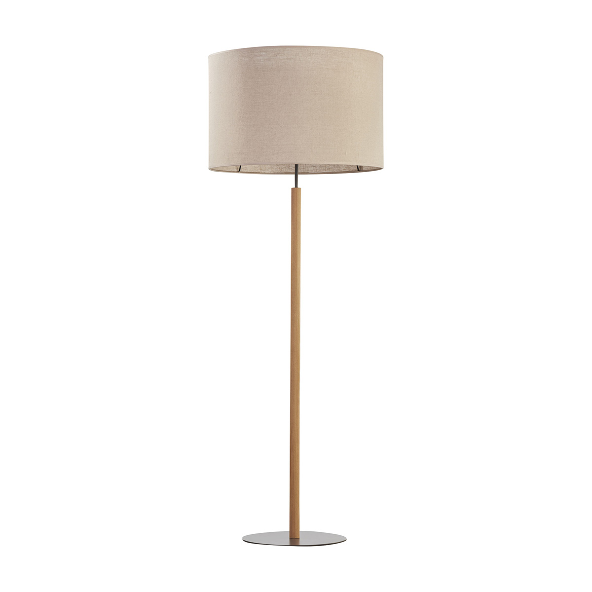 Lniana lampa podłogowa na drewnianej nodze TK 5199 z serii DEVA