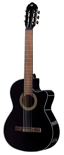 PURE GEWA E-Akustik Klassikgitarre BasicPlus 4/4 schwarz, slim body