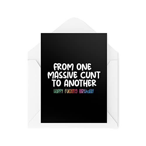 Śmieszne kartki urodzinowe | From One Massive C*nt To Another kartka urodzinowa | dla niego jej banter żart ciemny humor | CBH1024