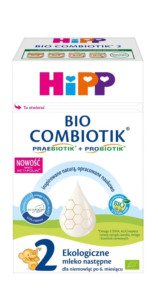 top HIPP 2 Bio Combiotik - Ekologiczne Mleko początkowe po 6 m-cu 550 g