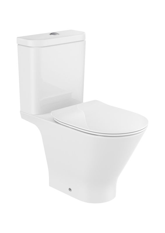 Roca Gap Toaleta WC kompaktowa 65,5x37 cm Rimless bez kołnierza z powłoką biała A3420N8S00