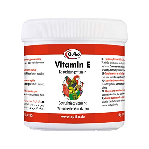 Quiko Vitamin E - Befruchtungsvitamin Für Alle Ziervogelarten, Dose, 1Er Pack (1 X 140 G)