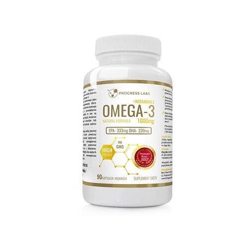 Progress Labs Progress Labs Omega-3 1000 mg + Witamine E - 90 kapsułek