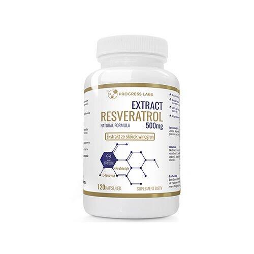Progress Labs Resveratrol Ekstrakt Ze Skórek Winogron 500Mg 120 Kapsułek