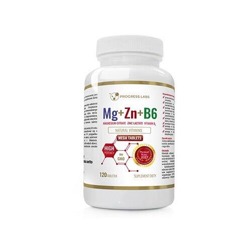 Progress Labs Progress Labs Magnez + Cynk + Witamina B6 - 120 tabletek