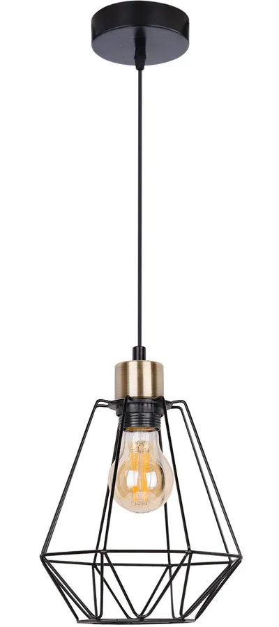 Czarna metalowa druciana lampa wisząca do kuchni - K114-Wigo