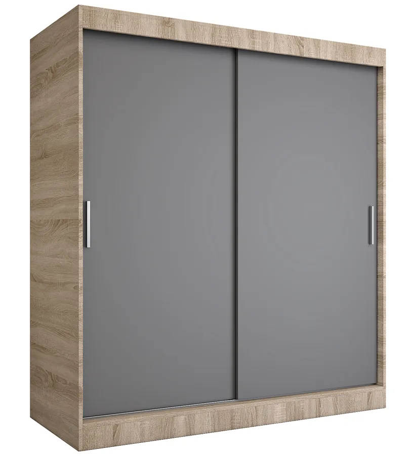 Szafa przesuwna 180 cm dąb sonoma + antracyt M3-K35