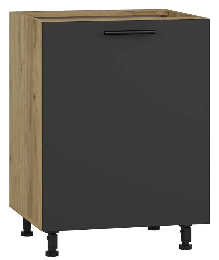 Nowoczesna szafka kuchenna dąb craft + antracyt P6-A86