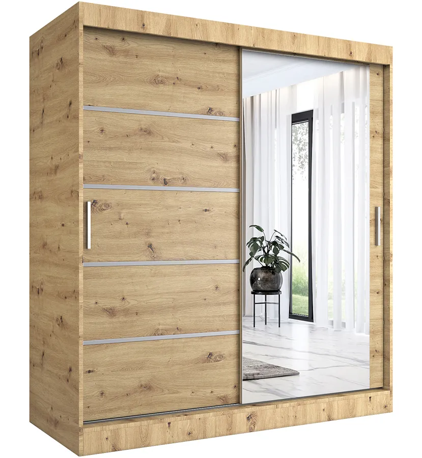 Szafa przesuwna 180 cm dąb artisan C7-N70