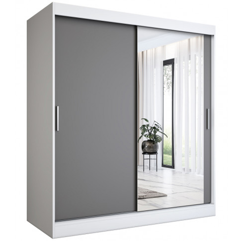 Szafa przesuwna biel + antracyt 180 cm H5-Z35