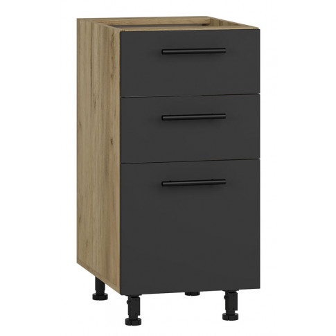 Wąski dolny słupek kuchenny dąb craft + antracyt H0-T10