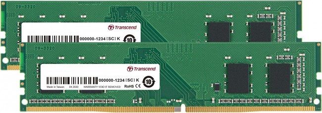 Transcend 32GB KIT JM DDR4 3200Mhz U-DIMM 1Rx8 2Gx8 CL22 1.2V JM3200HLE-32GK