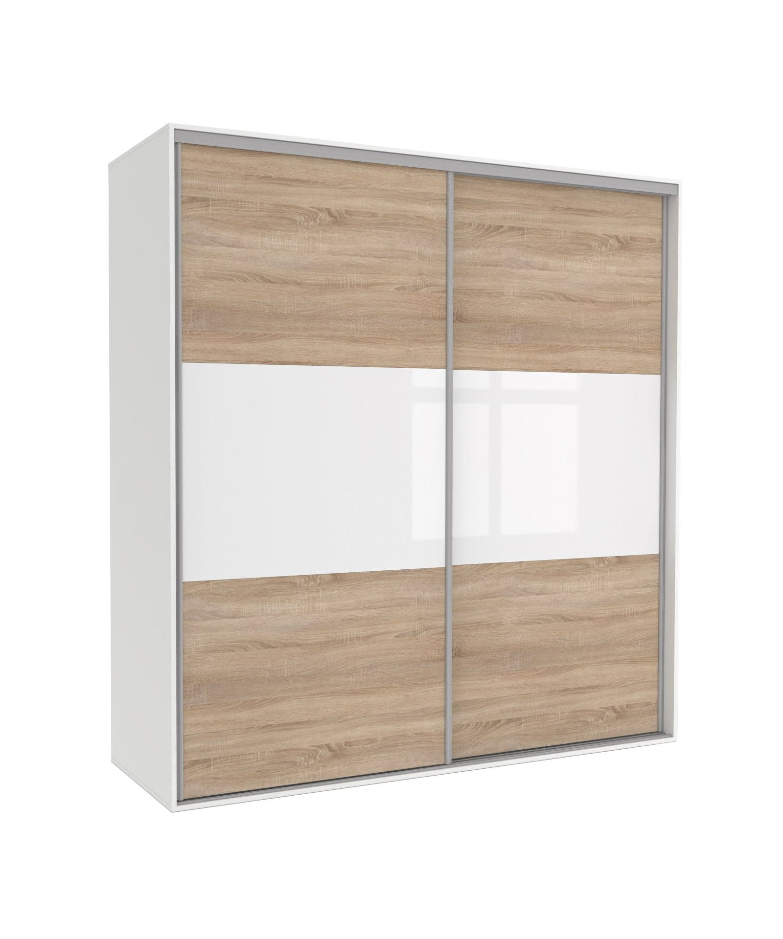 Szafa Tivoli 240X210 B/4Ds/2Bp Dąb Sonoma / Biały Połysk
