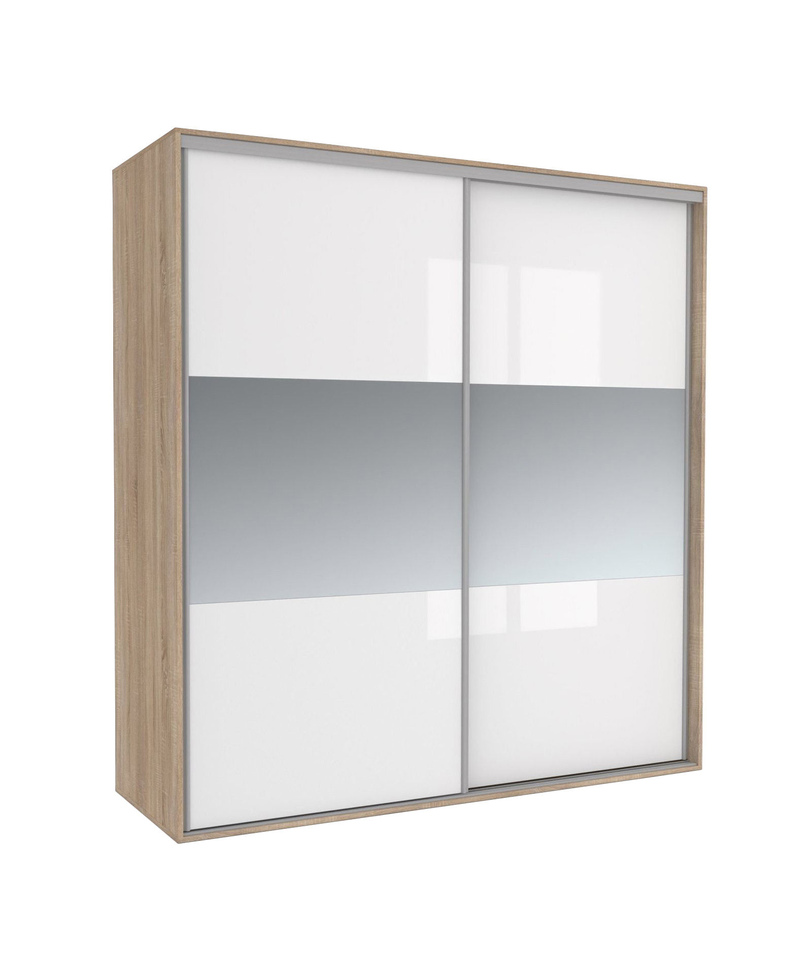 Szafa Tivoli 240X210 S/4Bp/2L Biały Połysk / Lustro