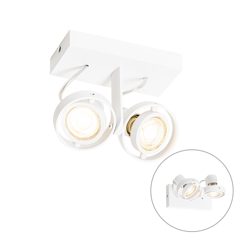 QAZQA Nowoczesny spot biały 2-punktowy - Master 50