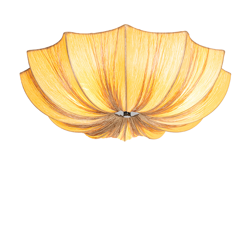 QAZQA Designerska lampa sufitowa beżowy jedwab 52 cm 3-punktowy - Plu