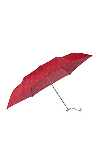 Samsonite Alu Drop S – 3 Section Manual Flat parasol, 23 cm, czerwony (Sunset Red Polka Dots)