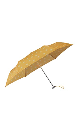 Samsonite Alu Drop S – 3 Section Manual Flat parasol, 23 cm, żółty (Yellow Polka Dots)