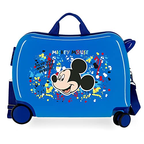 Disney Mickey Colour Mayhem walizka dziecięca, niebieska, 50 x 38 x 20 cm, twardy plastik, z boku, 34 l, 1,8 kg, 4 bagaż podręczny