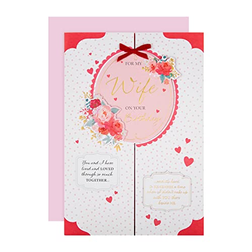 Hallmark Duża kartka urodzinowa dla żony - składana brama romantyczny design