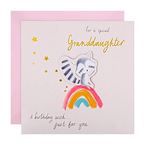 Hallmark Kartka urodzinowa dla wnuczki - uroczy tęczowy wzór życzeń