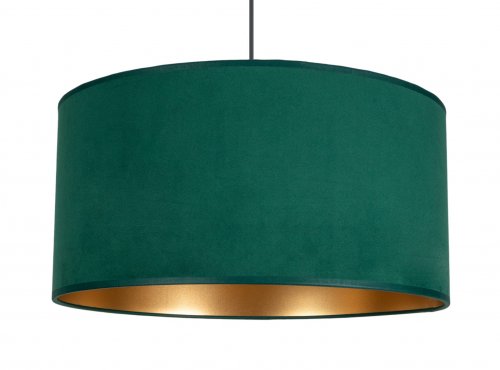 Nowoczesna lampa wisząca welurowa butelkowa zieleń plus złoto