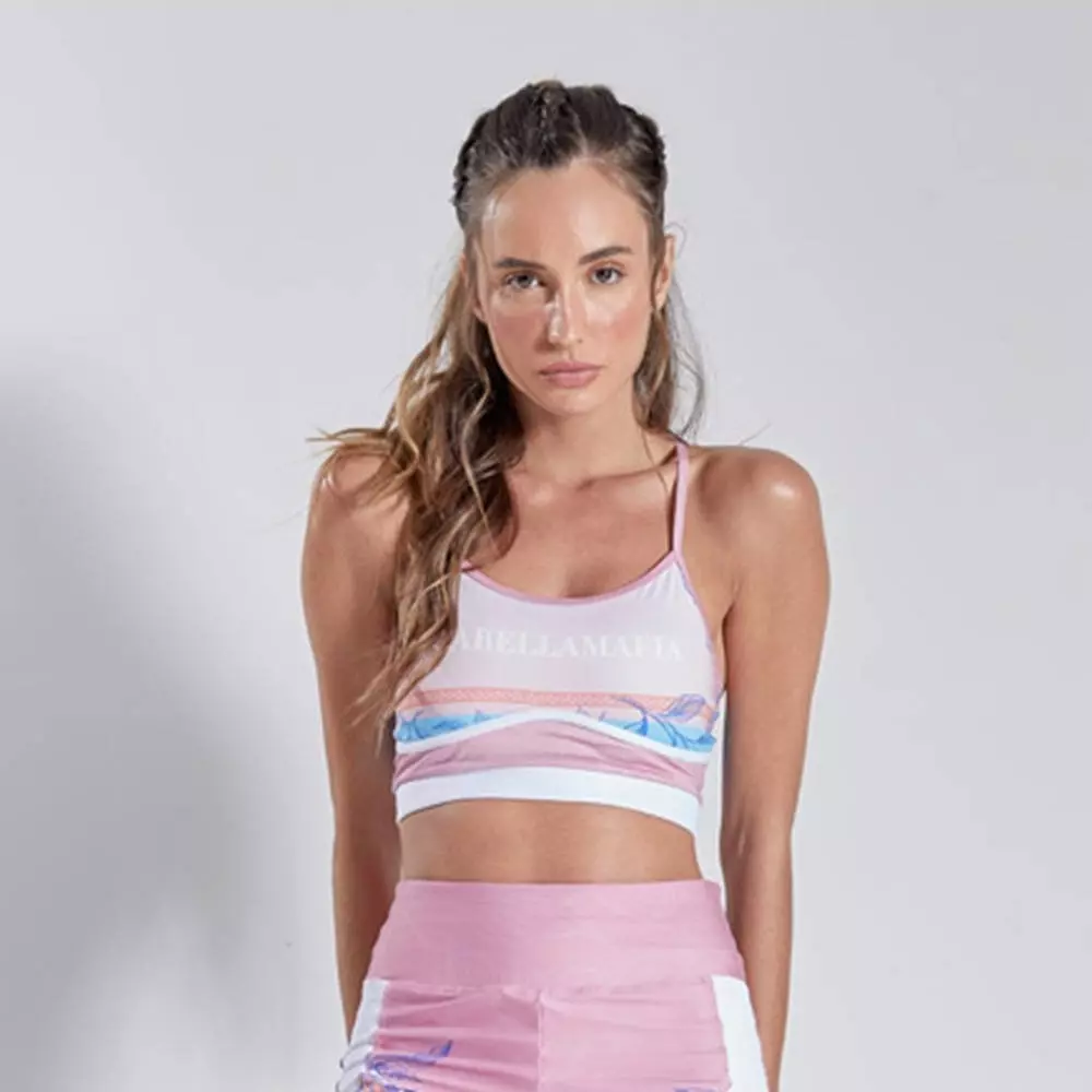 Top damski LABELLAMAFIA TOP FLORAL PINK