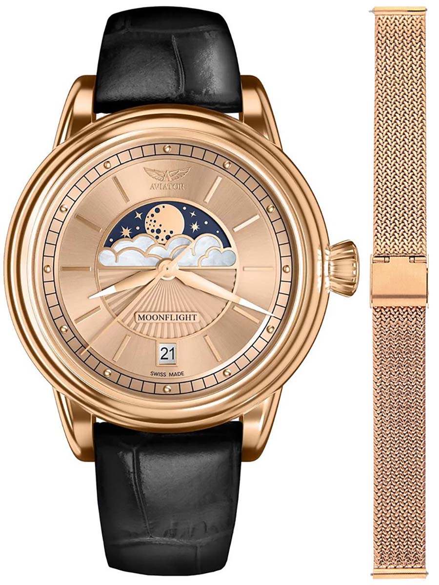 Zegarek Aviator V.1.33.2.260.4BM-SET DOUGLAS MOONFLIGHT