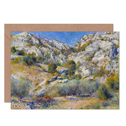 Renoir Rocky Crags At Lestaque Fine Art kartka z życzeniami plus koperta pusta wewnątrz
