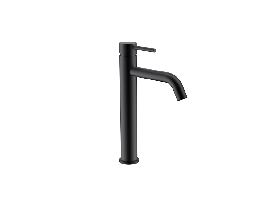 Besco VEO I Bateria umywalkowa stojąca wysoka Czarny matt BU-VI-CZ