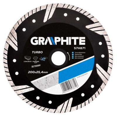 Graphite Tarcza diamentowa 200 x 25.4 mm, turbo TOP-57H871