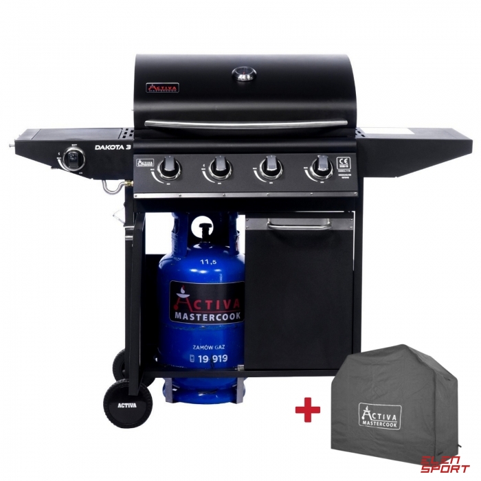 Opinie o Grill Gazowy Activa Mastercook Dakota III 4+1 (12,8 + 3,2 kW) + POKROWIEC - 19784GD