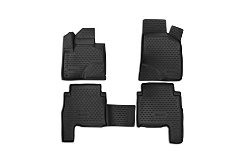 Element Gumowe dywaniki 3D, dokładnie dopasowane dywaniki samochodowe Hyundai Santa Fe 2007-2012, 4-częściowe