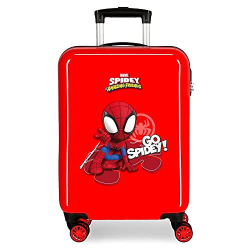 Marvel Go Spidey Walizka kabinowa czerwona 38 x 55 x 20 cm sztywne ABS boczne zapięcie 34 l 2 kg 4 podwójne koła bagaż podręczny, czerwony, walizka kabinowa, Czerwony, Walizka kabinowa