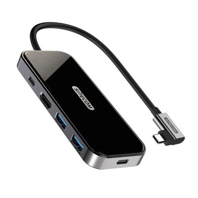 Sitecom USB-C Adapter Hub | USB-C na 1x HDMI + 2x USB 3.1 + 1x UBS-C 3.1 + 1x UBS-C Power Delivery - do MacBook Pro / Air, Chromebook i innych urządzeń typu C CN-408
