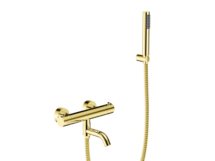 Besco VEO Bateria wannowa ścienna termostatyczna Złoty matt BW-VST-GL