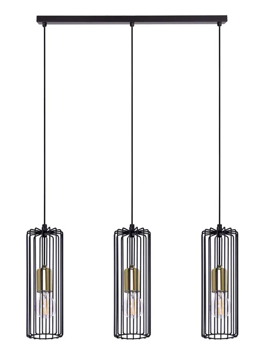 Czarno-złota druciana lampa wisząca nad stół - S775 W4-P32