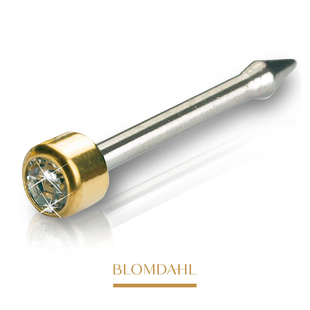 Blomdahl - Kolczyk do Nosa Long Mini Bezel Crystal 3mm