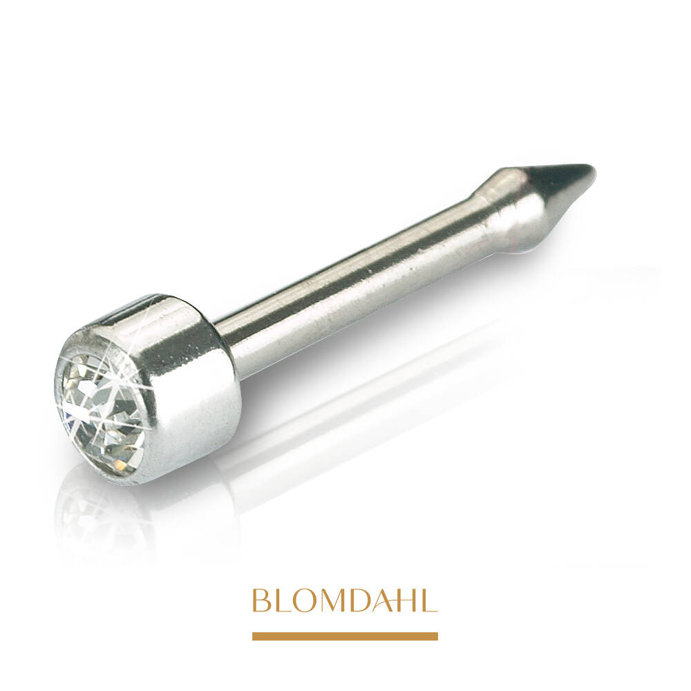 Blomdahl - Kolczyk do Nosa Short Mini Bezel Crystal 3mm