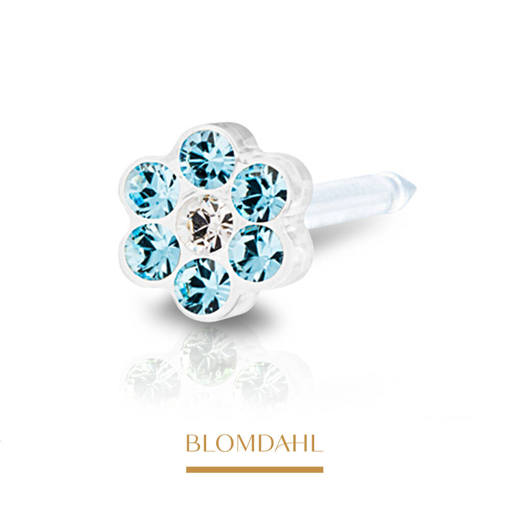 Blomdahl - Kolczyk Daisy Aquamarine/ Crystal 5mm 2szt