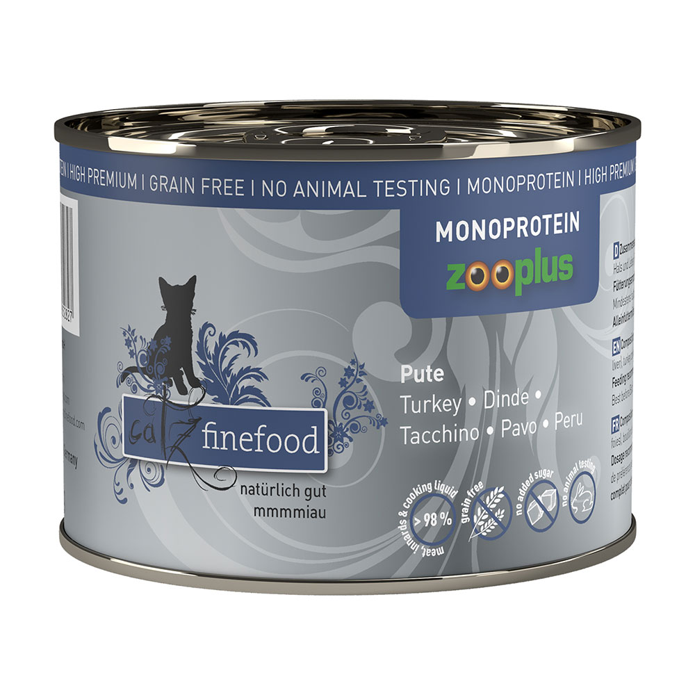 Korzystny pakiet catz finefood monoproteinowa zooplus, 24 x 200 g - Indyk