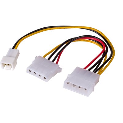 Molex Kabel zasilający Akyga Kabel zasilający Akyga AK-CA-35 3pin 12V F-M PVC 0,15m AK-CA-35