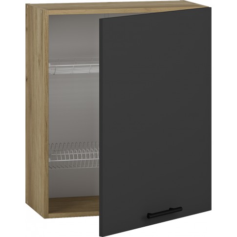 Antracytowa szafka kuchenna z ociekaczem VENTO GC-60/72 Halmar