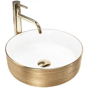 Rea Lavabo sobre encimera Rea Sami White Brush Gold REA-U6630