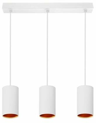 Nowoczesna lampa wisząca CHLOE GU10 IP20 3 pkt. BIAŁO ZŁOTA