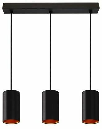 Nowoczesna lampa wisząca CHLOE GU10 IP20 3 pkt. CZARNA ZŁOTA